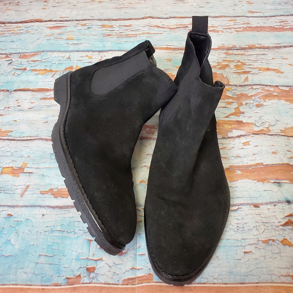 zara men suede black chelsea boots sz EU 43 US 10